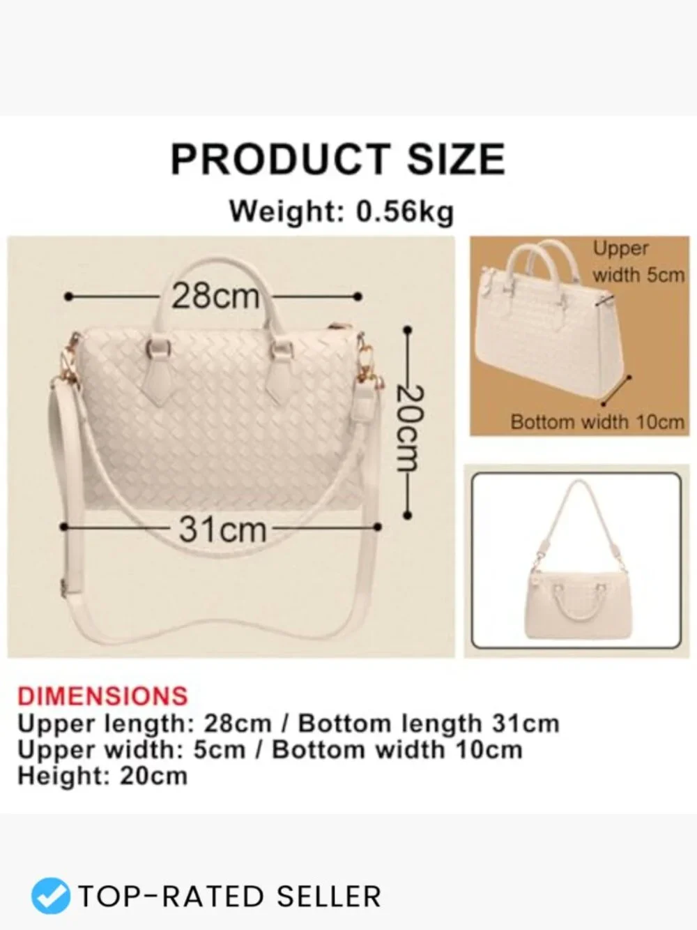 Woven Tote Bag for Women Crossbody Hobo Vegan Leather Travel Lightweight Zipper